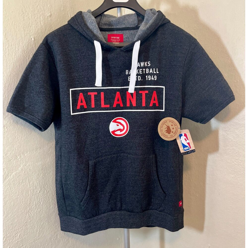 NWT Sportiqe Atlanta Hawks NBA Short Sleeve Hoodie - Men's Large